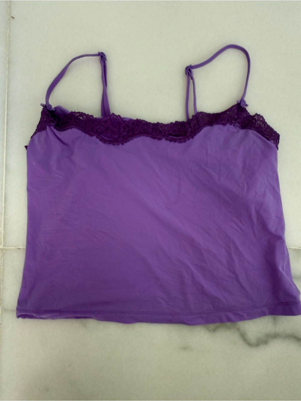 Skims Purple Lace Trim Cami Tank Top